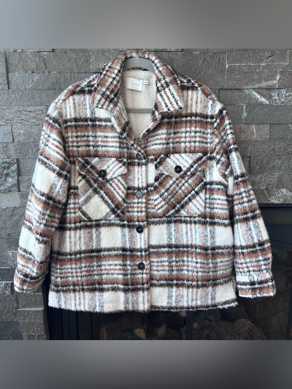 Lush Oversized Plaid Flannel Sherpa-Lined Winter Coat